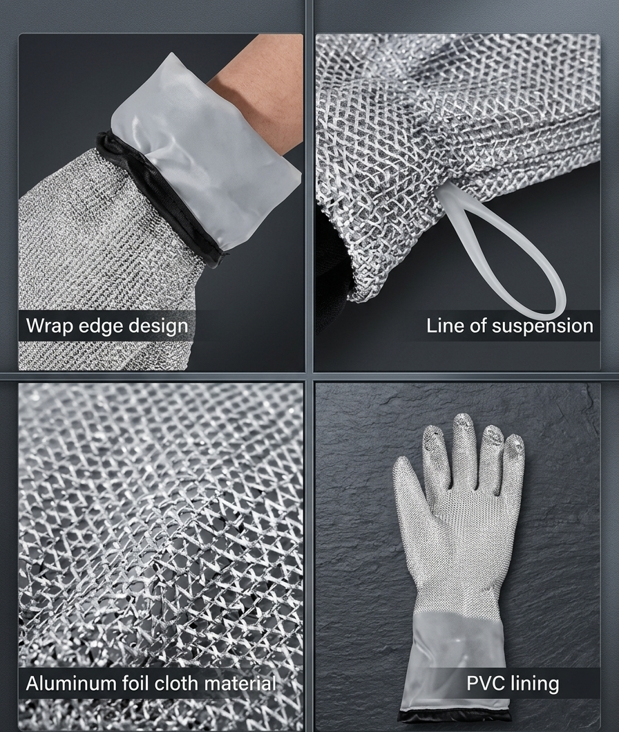 Steel Mesh Dishwashing Gloves (Set of 2)